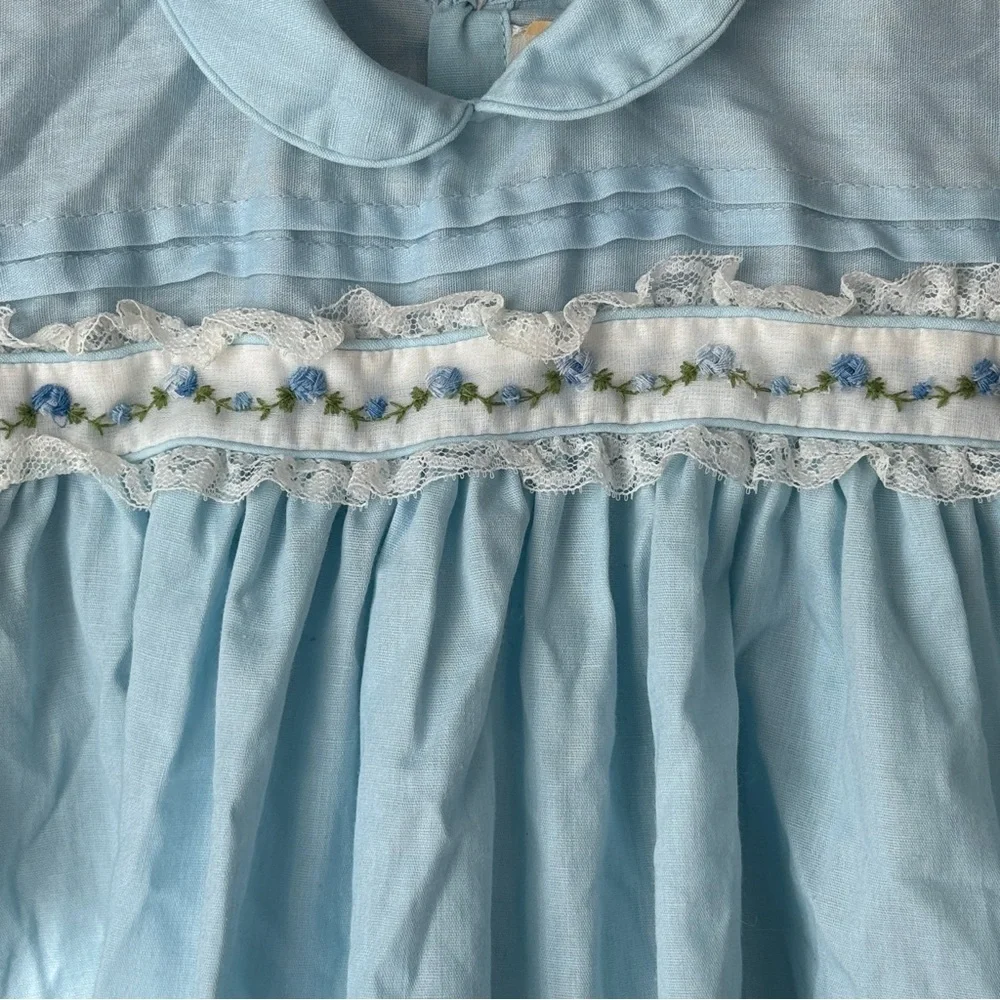 C.I. Castro vintage heirloom dress baby girl lace embroidered pintuck flowers